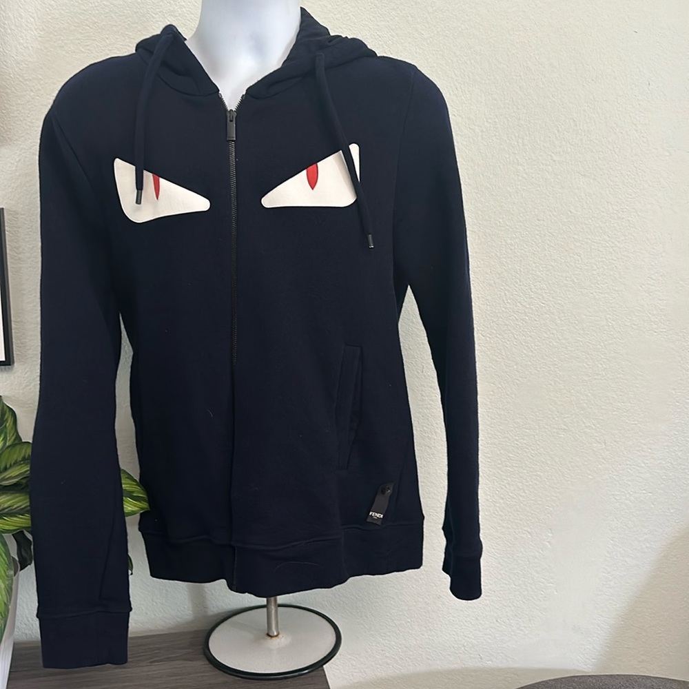 Fendi zip up sweater. 100% Lana wool